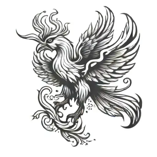 Black And White Phoenix