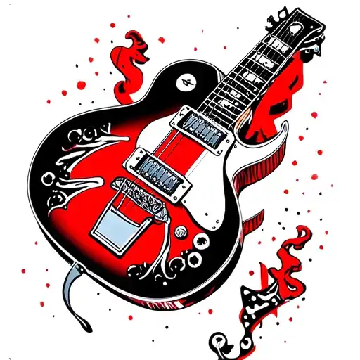 Rockabilly Rebel Losange Guitar Card