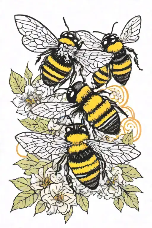 Bumblebee And Crystal With Bee As Words Written Vertically