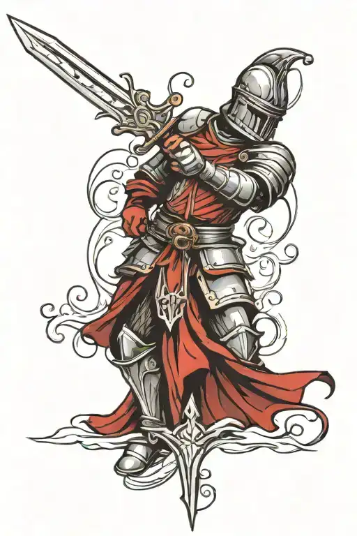 Knight Holding A Sword