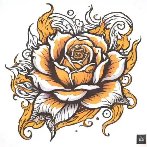 Rose Going Up In Flames All