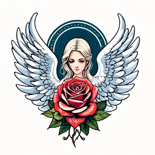 Rose And Angel Wings