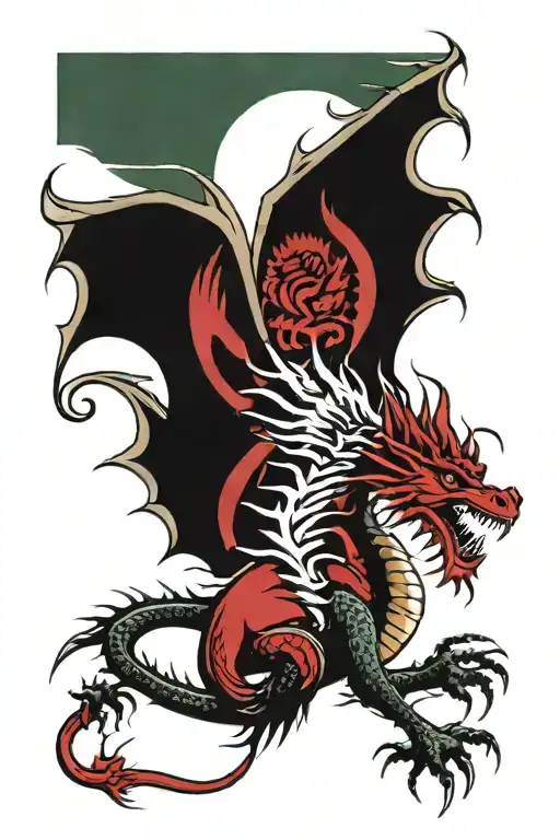 Welsh Flag Dragon Thistle