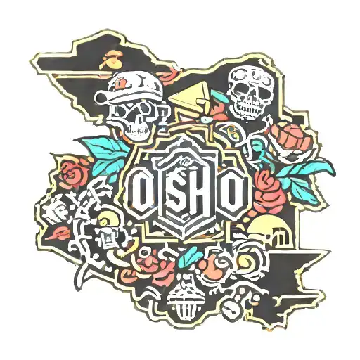 State Of Ohio As A Buckeye With Osu Block-0 In Center Lots Of Color