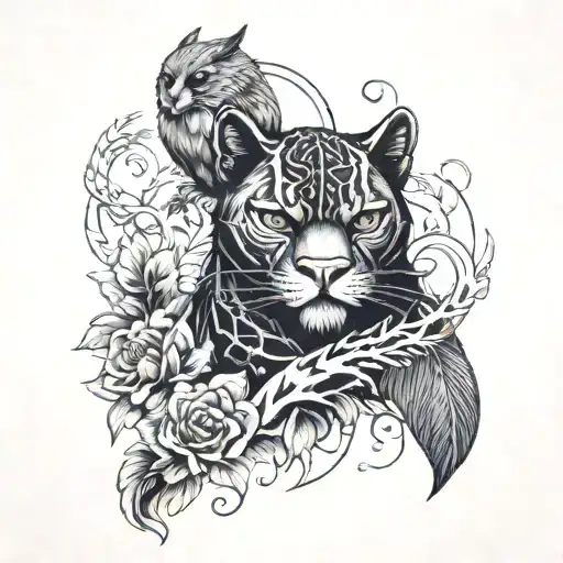 Black Panther And Flying Owl