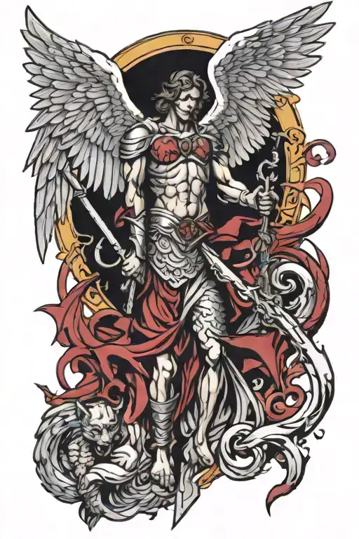 Angel Archangel Michael Killing Lucifer