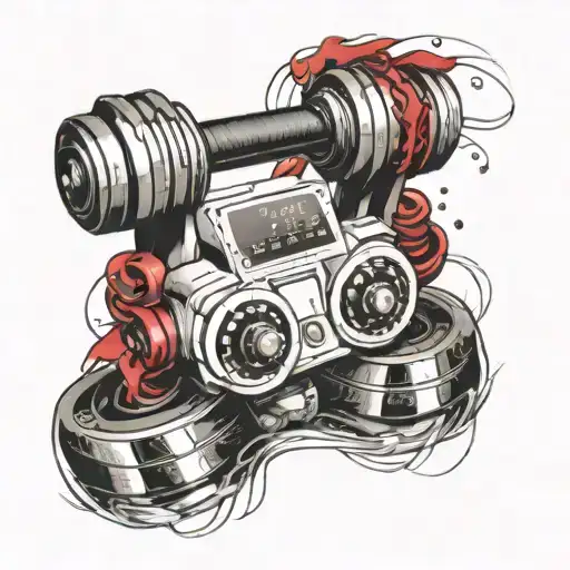 Gym Equipment Like Dumbbells Shaped Like Gaming Controller Intertwined