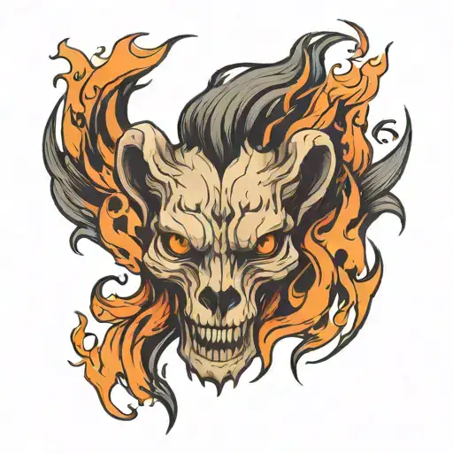 Lion Skull Flame