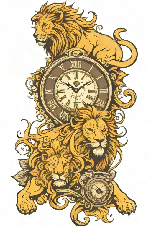 Lion And Clock Surround Shoulder Sleeve