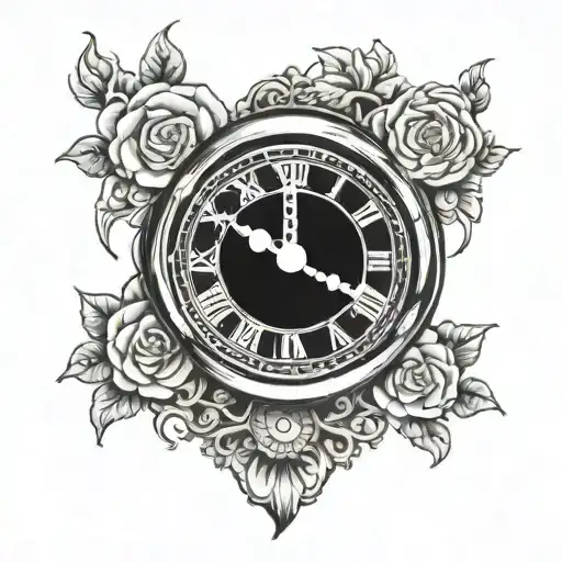 A Clock With Value The Time Inside The Clock Face