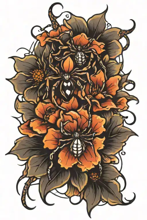 Flowers With Spider