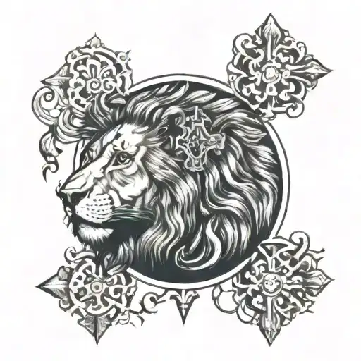 Lion And Enternal Cross