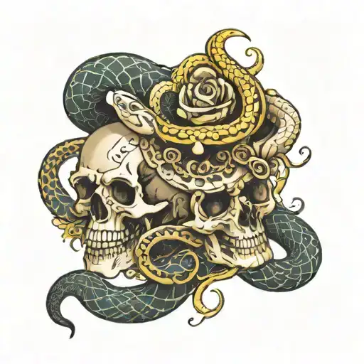 Snake And Skull Adorned