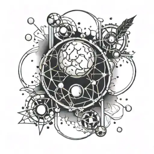 Simple Thc Chemical Molecule Structure With A Full Moon Background