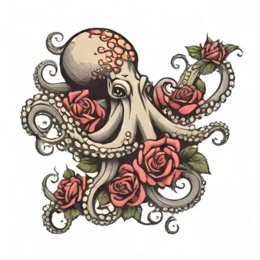 Octopus And Roses
