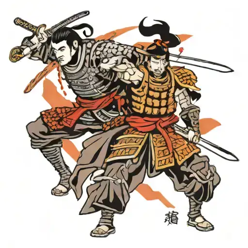 Samurai Cutting Head Off A Ronin Warrior