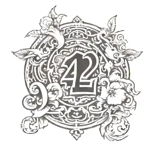 42 On The Back In Black Like A Jersey Number