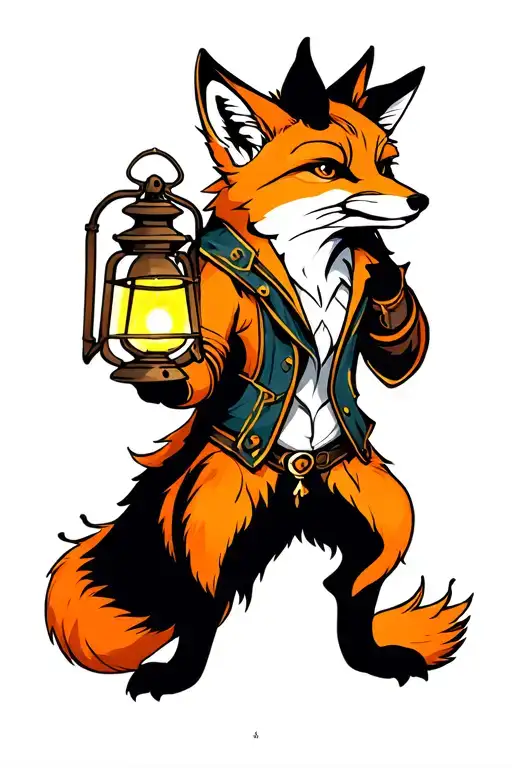Fox Holding A Lantern