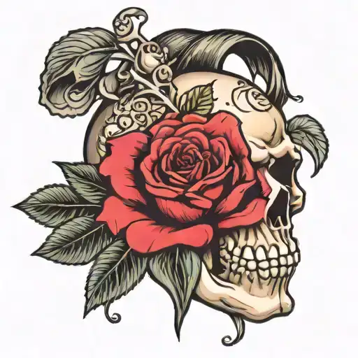 Skull And Rose