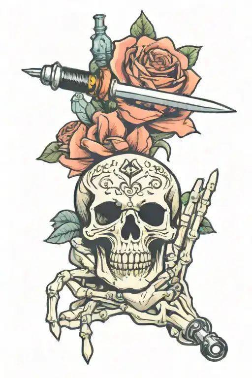 Skeleton Hand Holding A Syringe