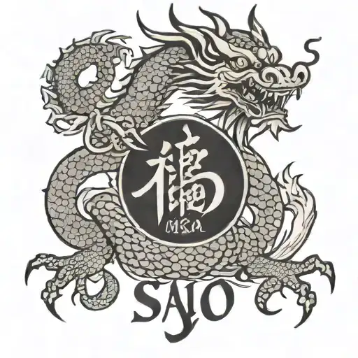 Chinese Dragon With Isaac Written