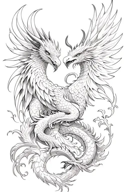 Phoenix And Dragon Wrapped