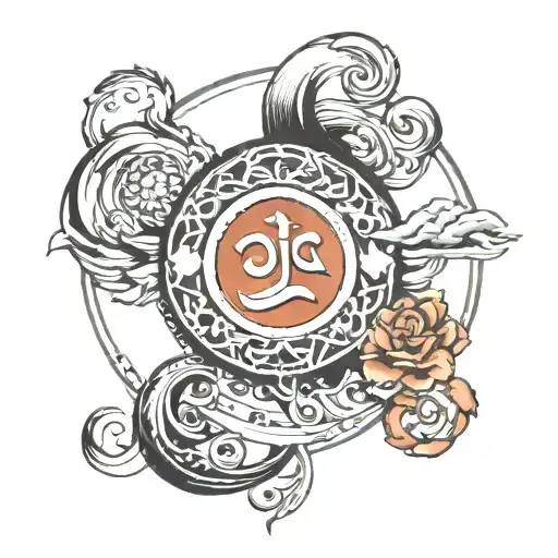 A Tattoo Depicting The Mythological Meaning Of The Symbol Of Karma