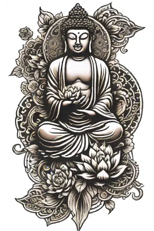 Buddha And Mandala Design