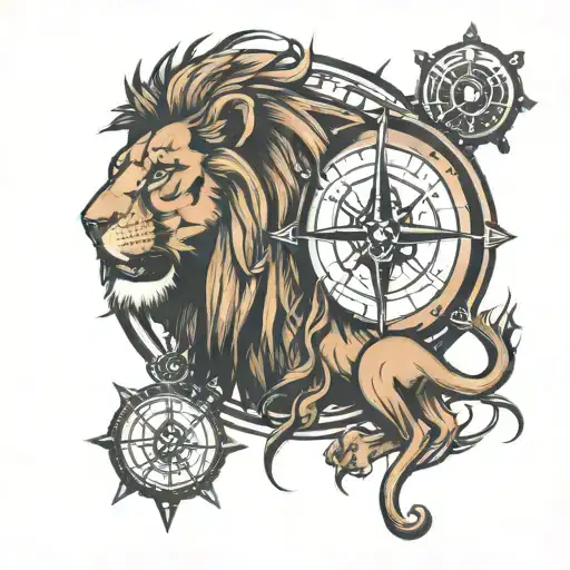 Half Lion And Broken Compass