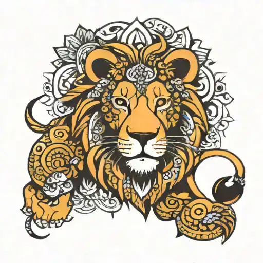 Lion And Mandala To Bicap