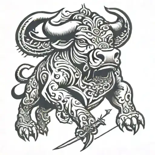 Bull With Sword In Back And Year 2024