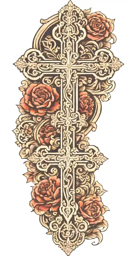 Orthodox Cross Over Clouds Surrounding Them