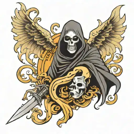 Semi Colon With Grim Reaper