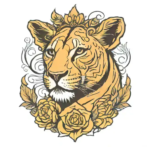 Lioness Symbolizing Strength