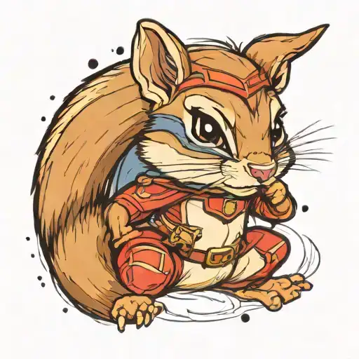 A Female Chipmunk Superhero Bursting
