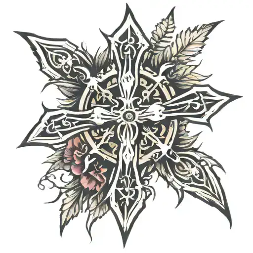 Cross With Crown Of Thorns