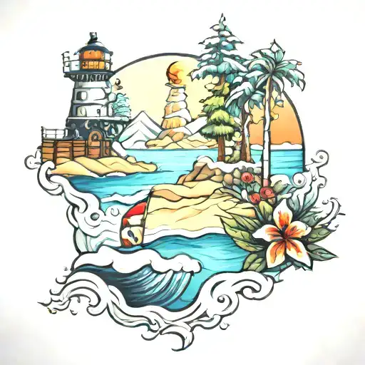 Snow And Beach Scene