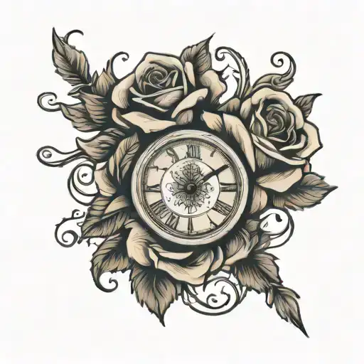 Name With Roses And A Clock