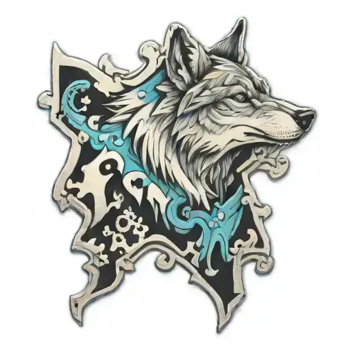 Puzzle Piece With Wolf Inside