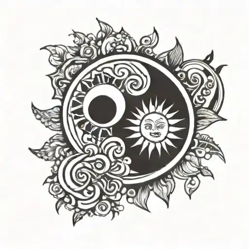 Usa Italy Yin Yang Sun