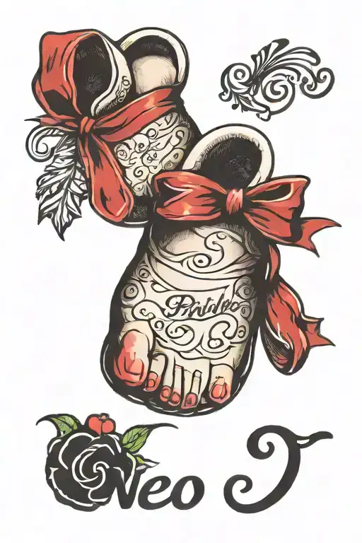 Baby Feet With A Name In Cursive