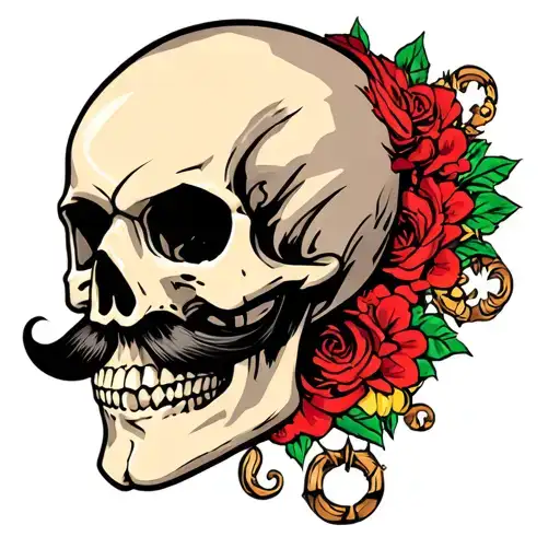 Skull With Mustache
