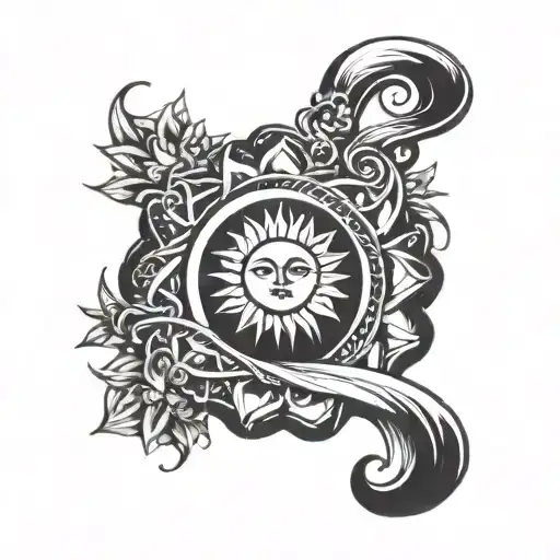 Sun With Infinity Symbol Intertwined