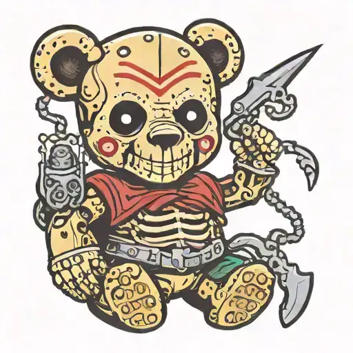 Jason Voorhees Skeleton Smiling Teddy Bear