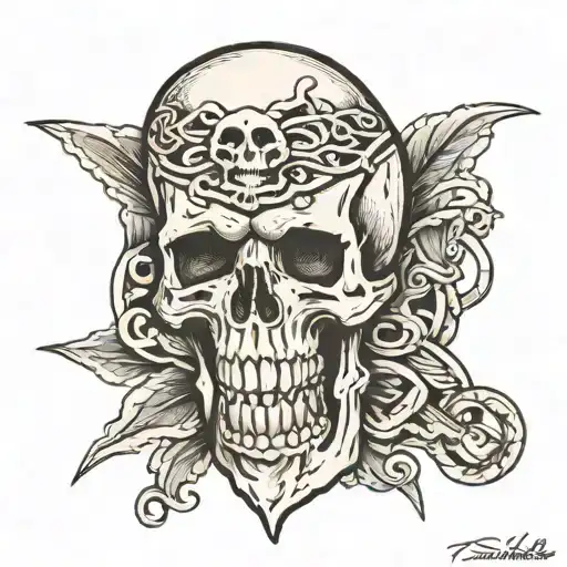 Alaskan Script And Skull