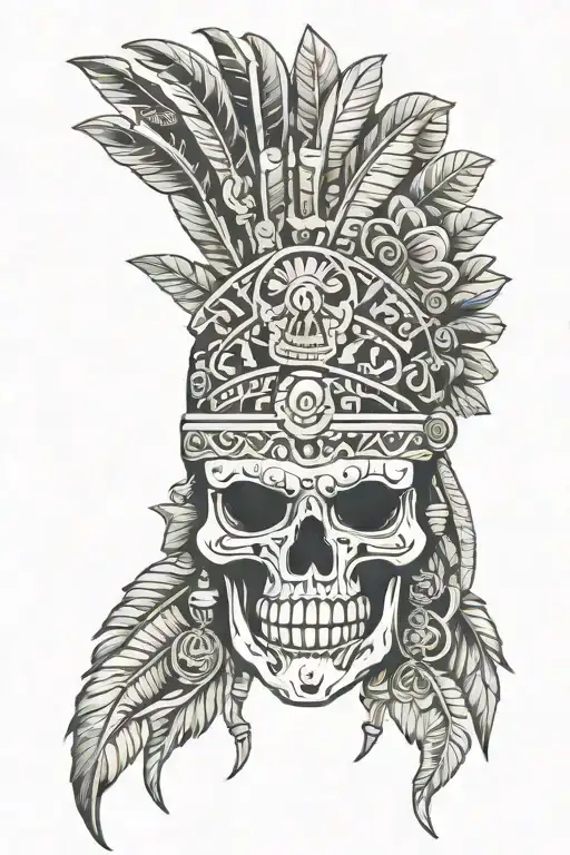 Aztec Real Skull Wearing