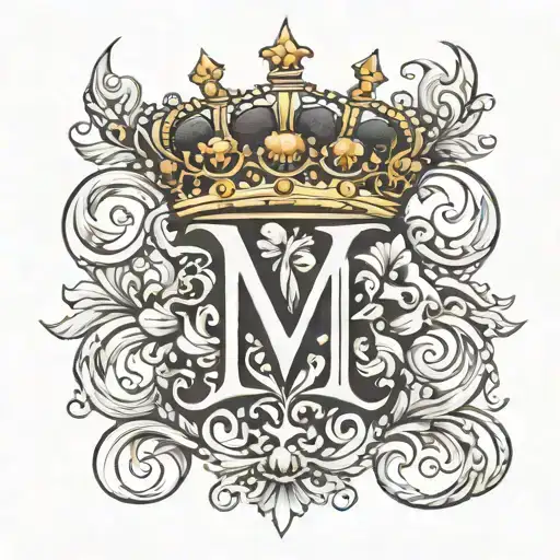 Letter M With Queen Crown On It