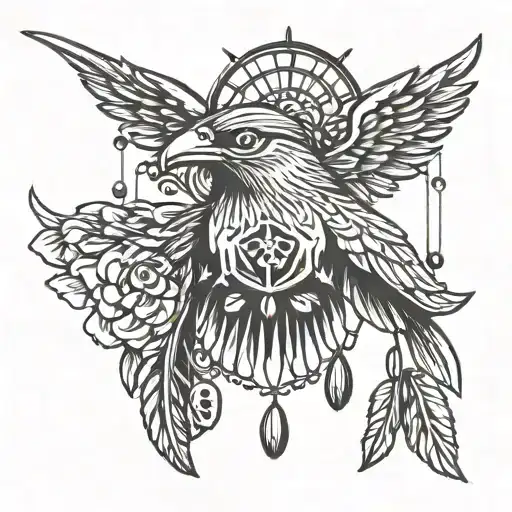 Wind Chime Flying Headress Bird