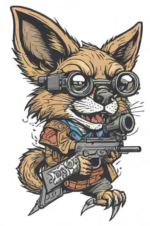 Cartoon Coyote With Gun