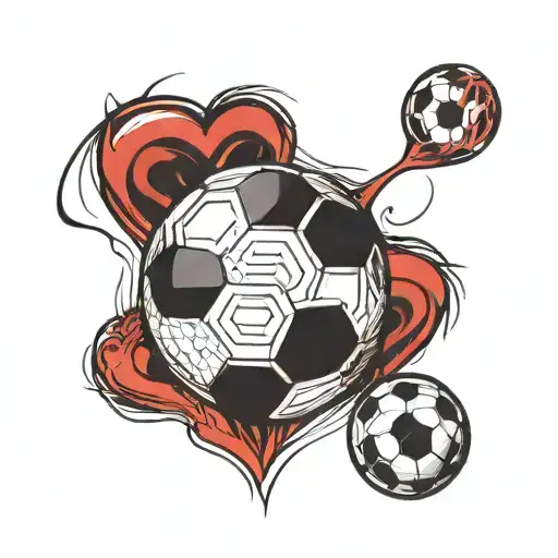 Heart Beats Lines And A Soccer Ball